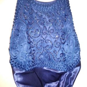 Blue floor-length dress